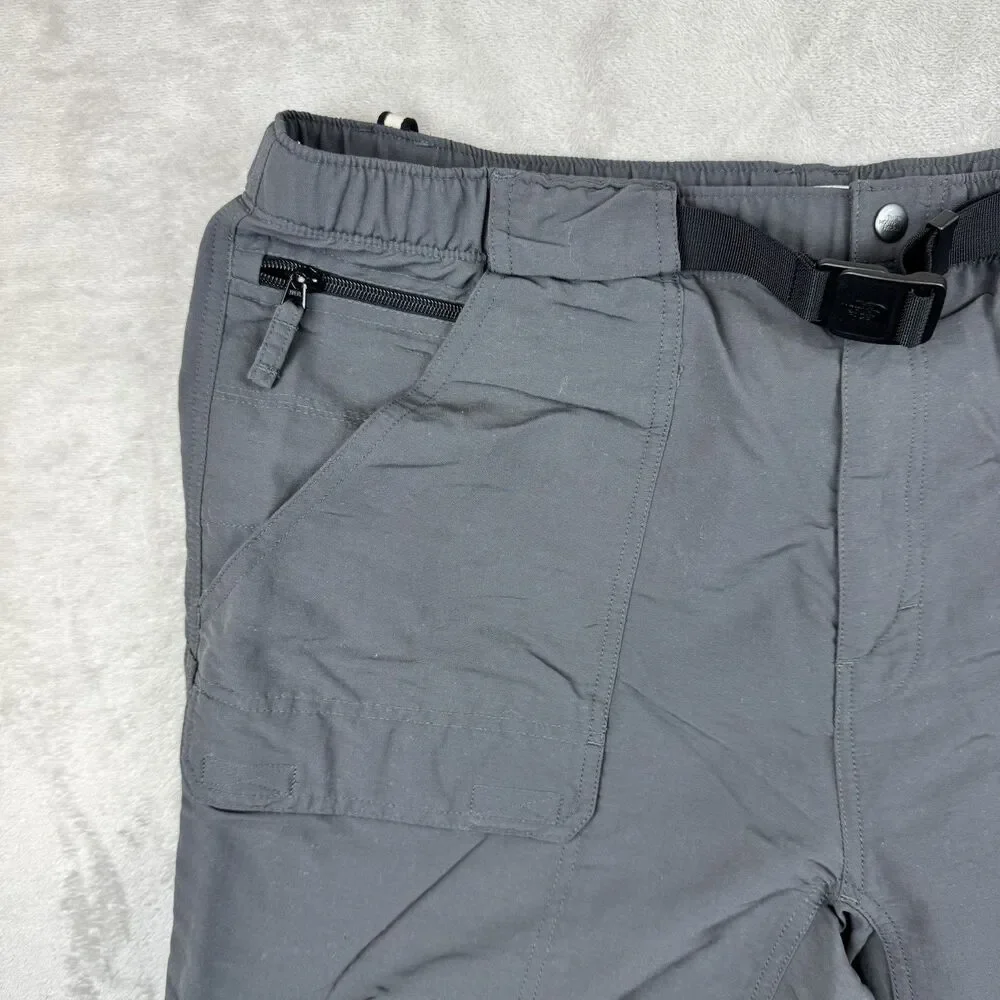 The North Face Mens XL Long Grey Convertible Zip Off Hiking Cargo Pants Nylon
